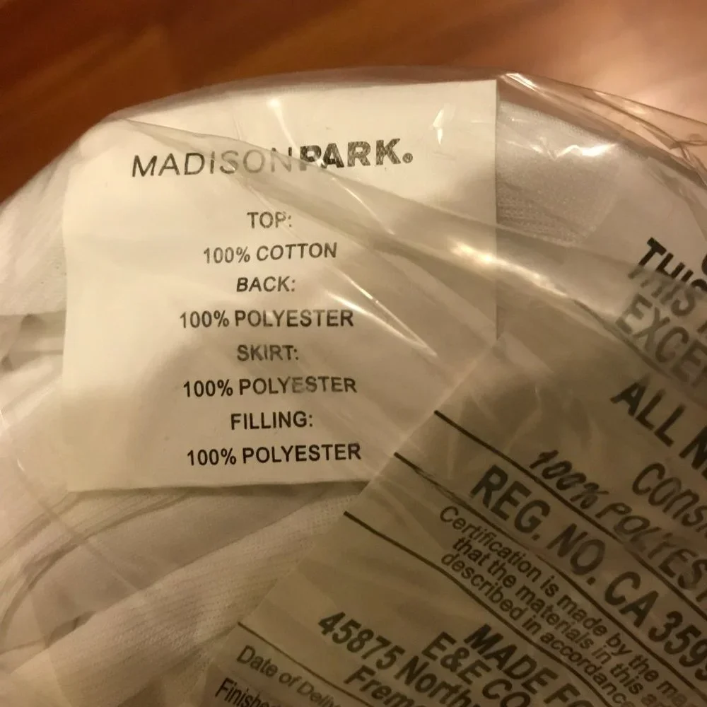 New NWT Madison Park Quiet Nights Twin Waterproof Cotton Mattress Pad